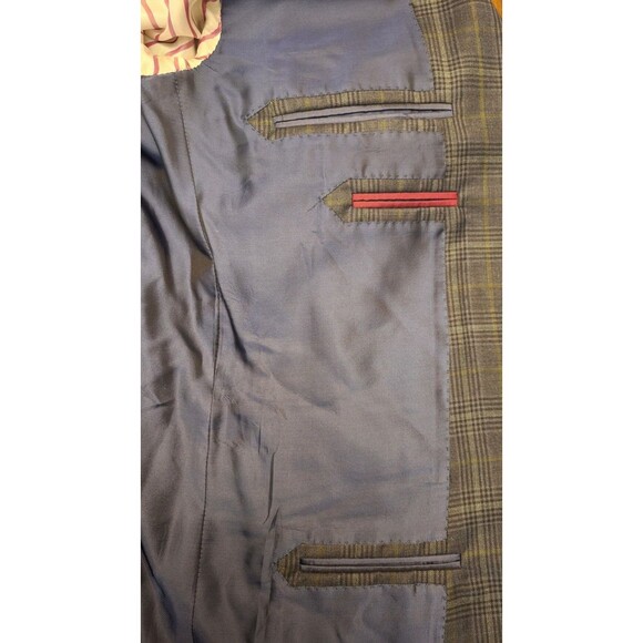 SARTORIA PARTENOPEA NAPOLI Men's 54L Sport Coat Blazer Wool Navy Check Business - Picture 14 of 16